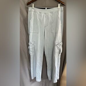 HALARA Pale Blue Wide-Leg Cargo Jeans